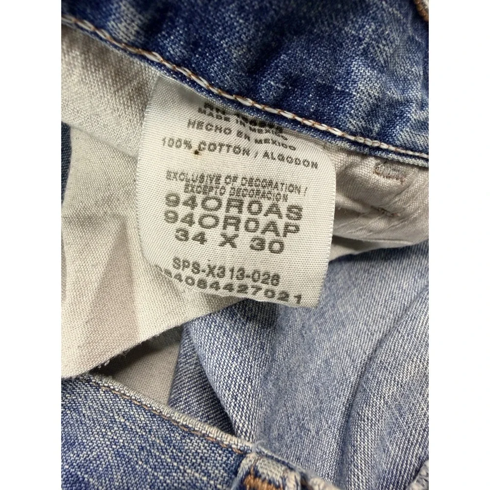 Wrangler Originals Men 34x30 Carpenter Jeans Light Wash Workwear Faded Y2K Denim